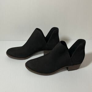Lucky Brand Baley Whimsigoth Boho Black Faux Suede Ankle Booties 8.5M
